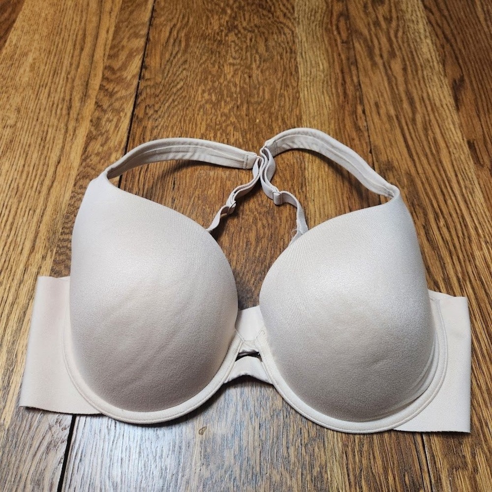 Auden Light Lift Plunge Bra 38C Beige Underwire Convertible J-Hook Padded  787